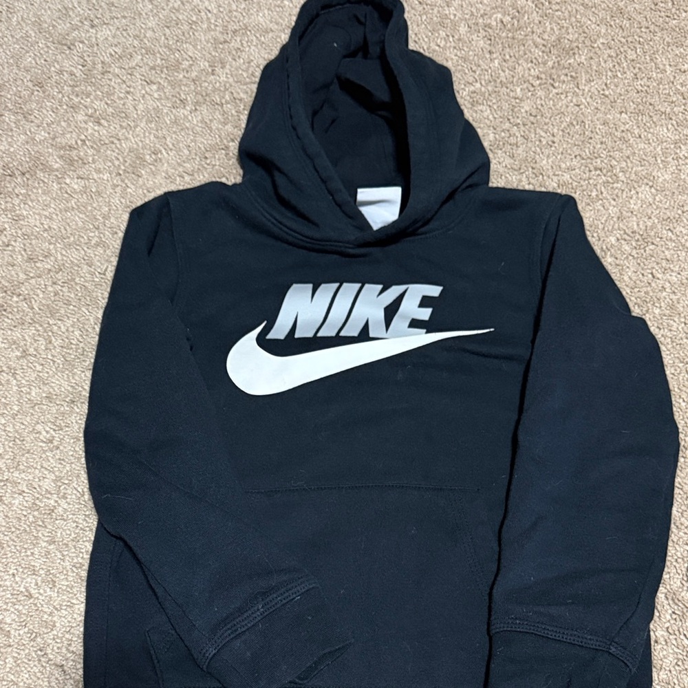 Nike Black Crewneck Hoodie with White Swoosh